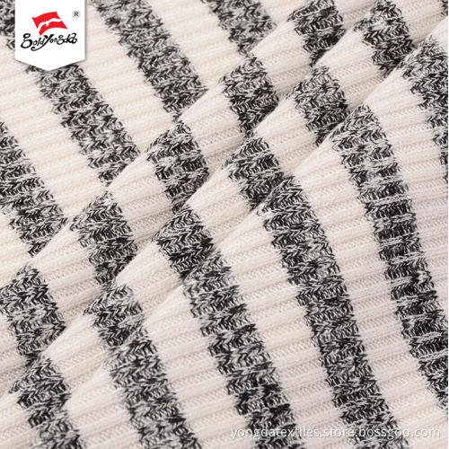 Stripe Design 2x2 Rib Spandex Poly Knit Fabric